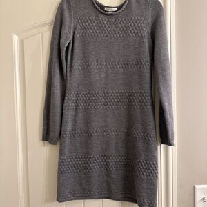 London Times Charcoal Long Sleeve Dress